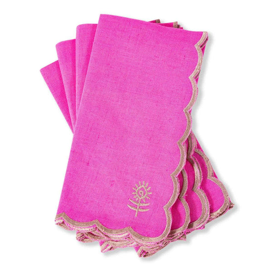 Icon Linen Napkins S/4 - Hot Pink + Khaki