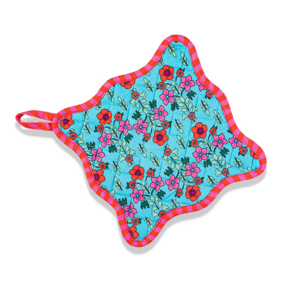 Turquoise Pot Holder & Oven Mitt
