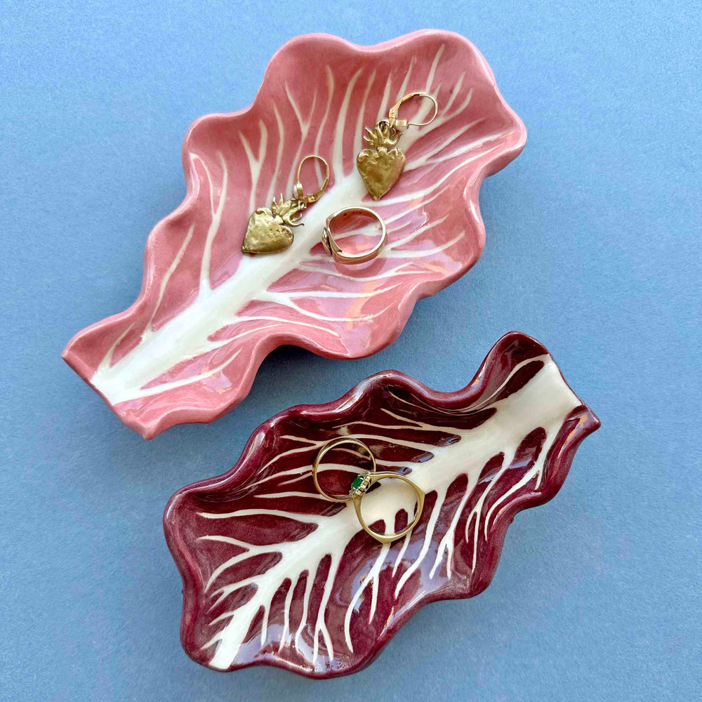 Radicchio Leaf Dish Pair